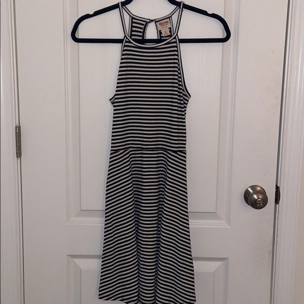 striped halter a-line dress